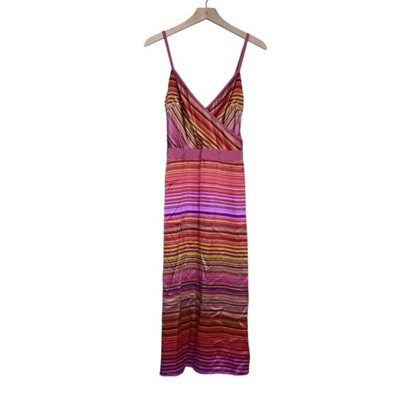 Banana Republic 100% Silk Lined V Neck Midi Dress Womens 8